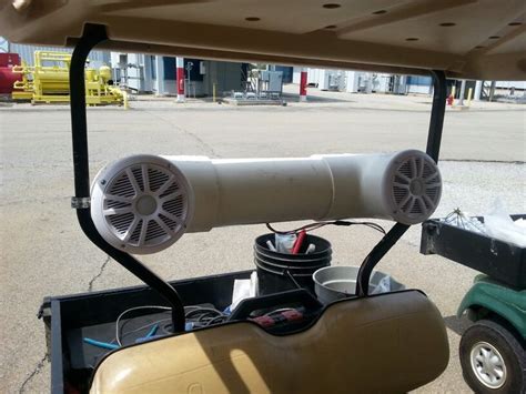 Speakers for a golf cart - The KEMIMOTO 16″ Golf Soundbar soundbar is a sleek, 16-inch powerhouse designed to enhance your golf cart experience. Its slim profile makes it an unobtrusive addition to your golf cart. The KEMIMOTO soundbar houses two 4″ speakers and two 1″ soft dome tweeters, providing a rich and amplified sound.
